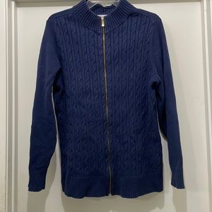 Charter Club cable knit zip up cardigan. Size 2X.